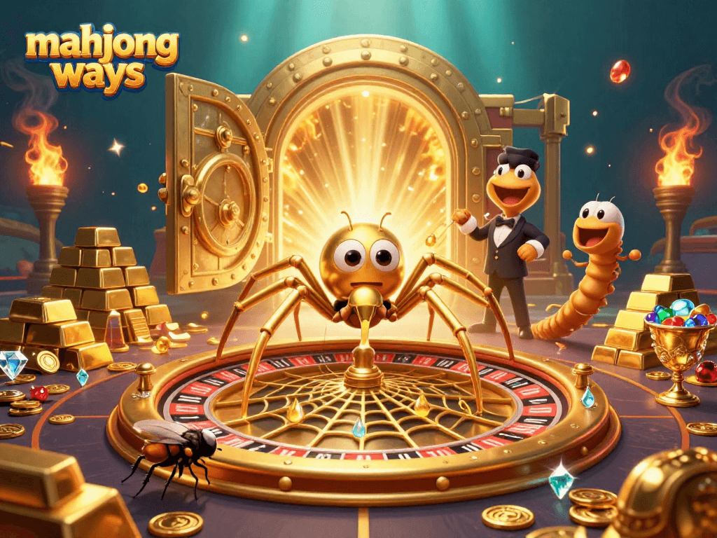 Experience the excitement of mahjong ways with a lively casino scene featuring engaging characters and rich elements.