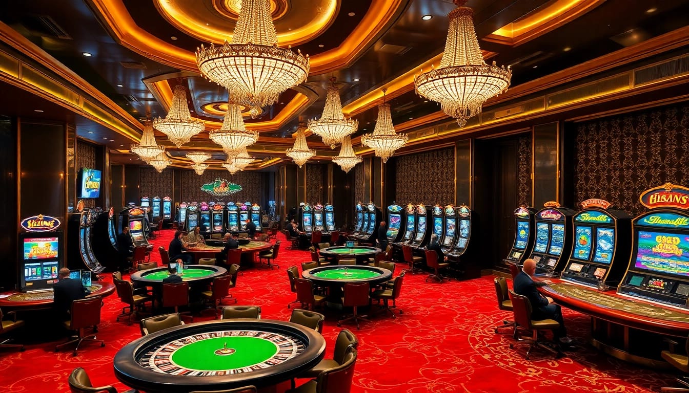 KJC casino players engage at poker tables amid luxury gaming atmosphere.