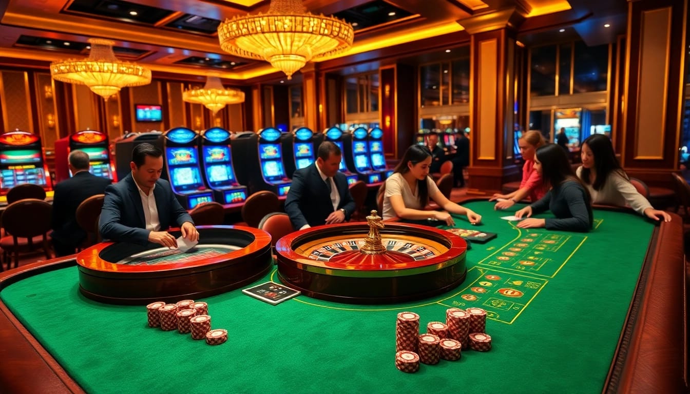 Players enjoying high-stakes games in the luxurious 88i casino setting.
