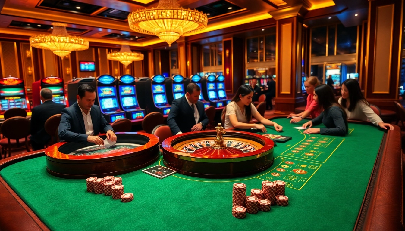 Players enjoying high-stakes games in the luxurious 88i casino setting.