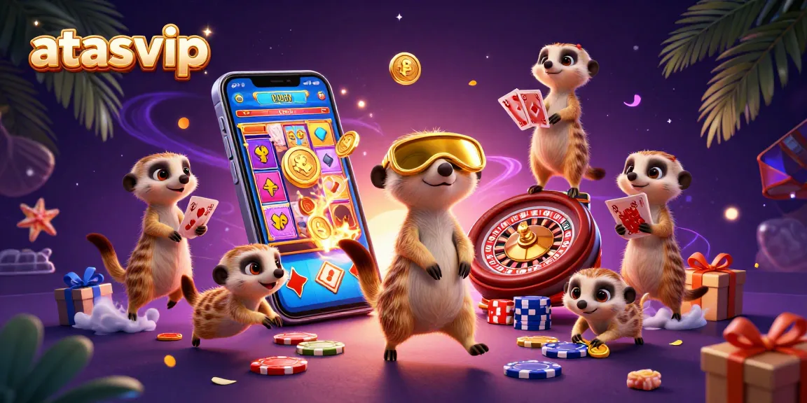 Experience the vibrant gambling action at ATASvip with fun meerkats running a casino.