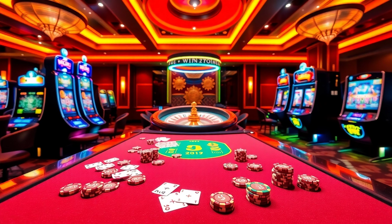 Engaging players at the win678 game table while showcasing vibrant casino excitement.