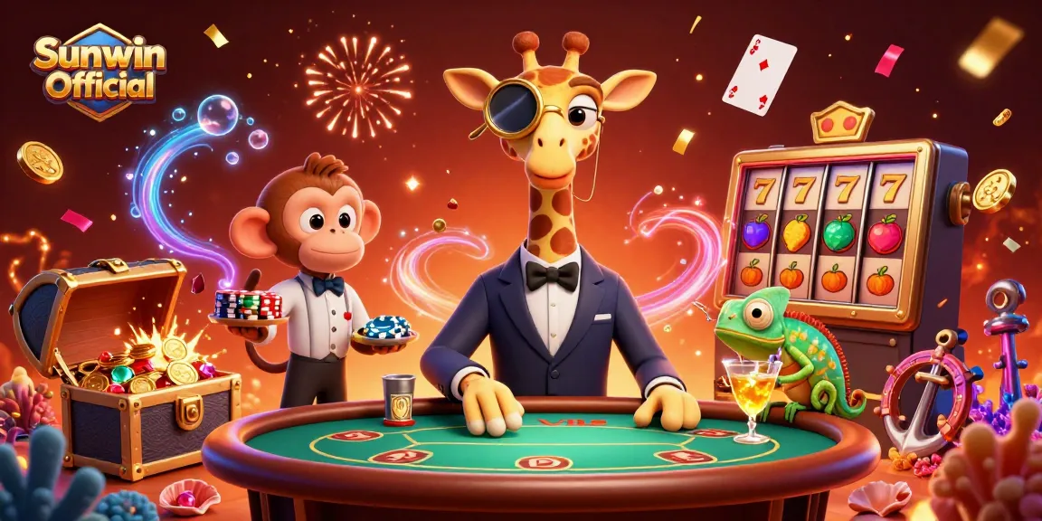 Experience the excitement of winning at slots with Sunwin Official in a vibrant casino scene.