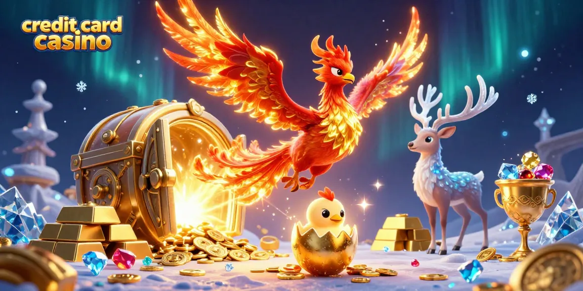 Experience the thrill of a credit card casino with dynamic scenes of gaming action and rewards.