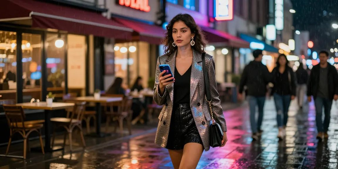 Gái gọi tự tin tạo dáng trên phố đêm với ánh đèn neon sáng rực rỡ.
