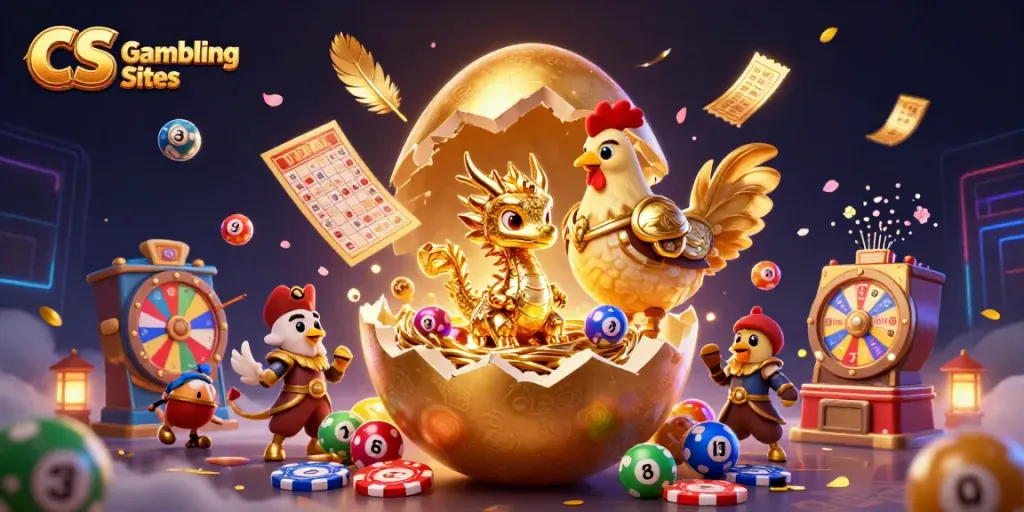 Experience the excitement of CS Gambling Sites showcasing a golden dragon on poker chips amidst vibrant game elements.