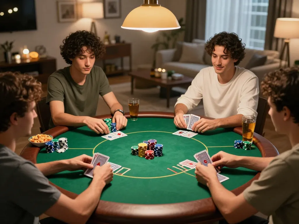 Keluaran togel hongkong singapore menyoroti permainan poker strategis dalam suasana rumah yang hangat dan mengundang.