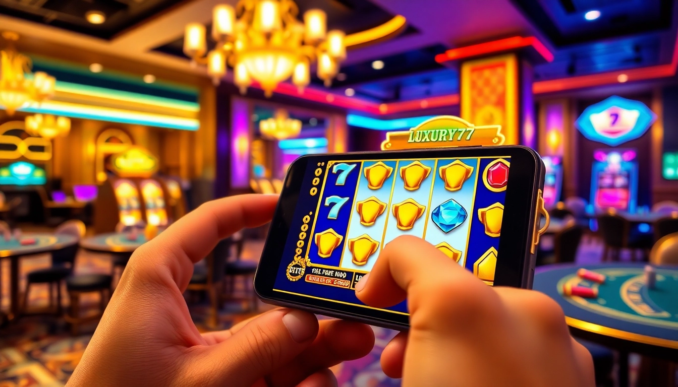 Permainan luxury777 game yang mengasyikkan dengan grafik menarik dan pengguna bahagia yang bermain.