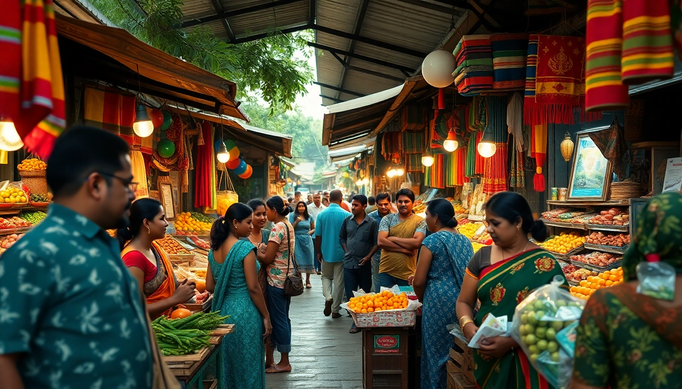 Lanka Add promotion featuring vibrant Sri Lankan market scene highlighting community connections.