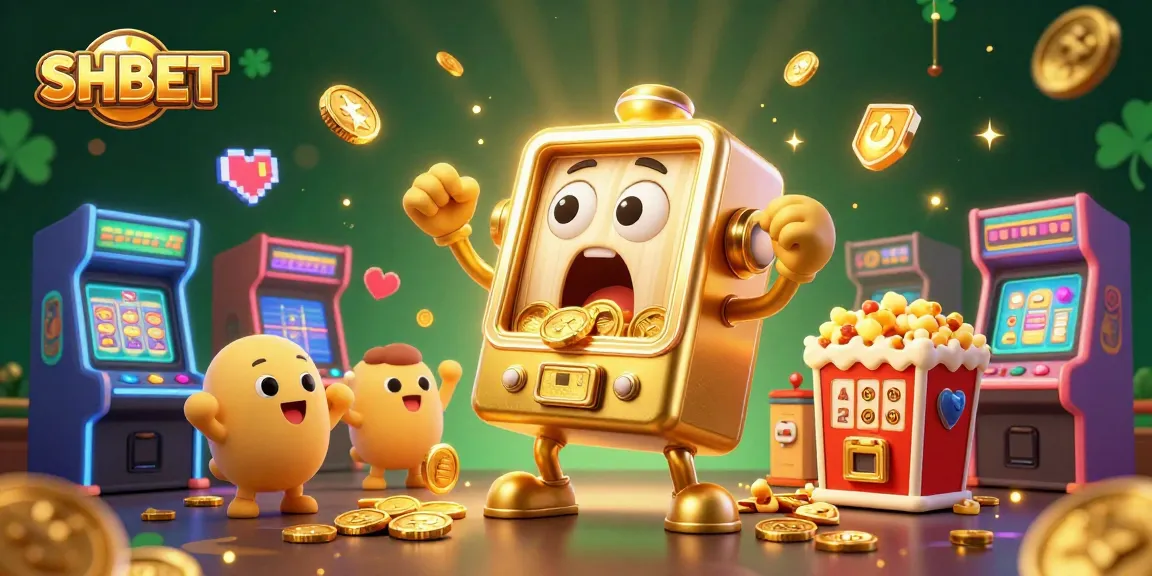 Experience the excitement of SH BET as golden slot machines celebrate jackpots in this dynamic casino scene.