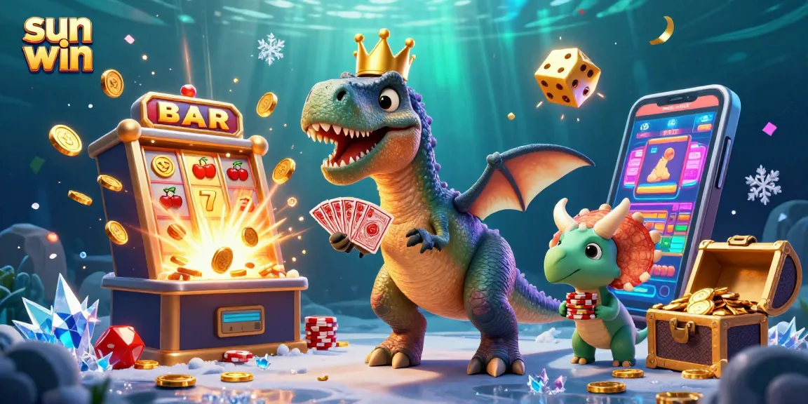 Experience thrilling gameplay with sun win's fun characters in a vibrant casino scene.