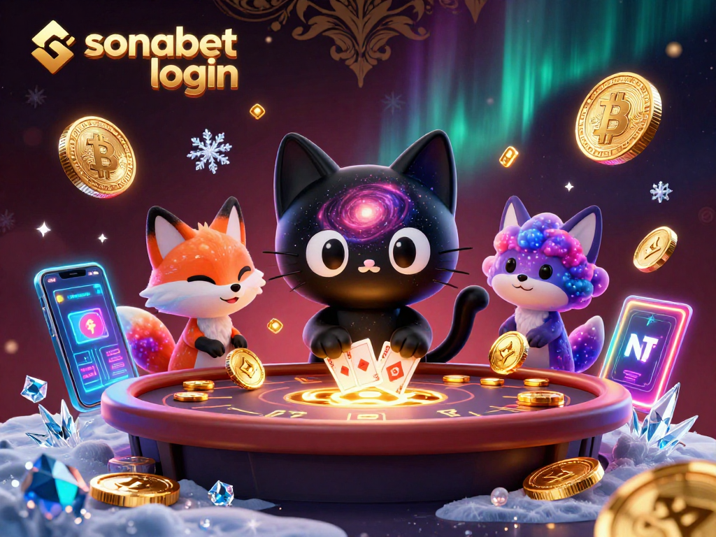 Engage with sonabet login at a cosmic casino with unique characters and vibrant crypto elements.