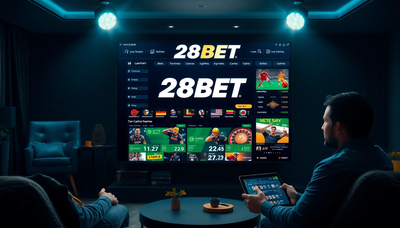 Engaging online betting experience with 28BET logo in a modern interface.