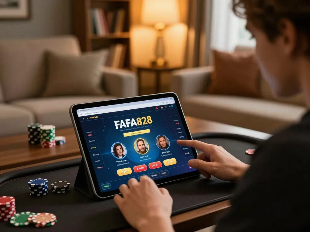 ผู้เล่นที่มีส่วนร่วมใช้ FAFA828 สำหรับการเล่นเกมออนไลน์ในบรรยากาศสบาย ๆ พร้อมแสงไฟอุ่น ๆ