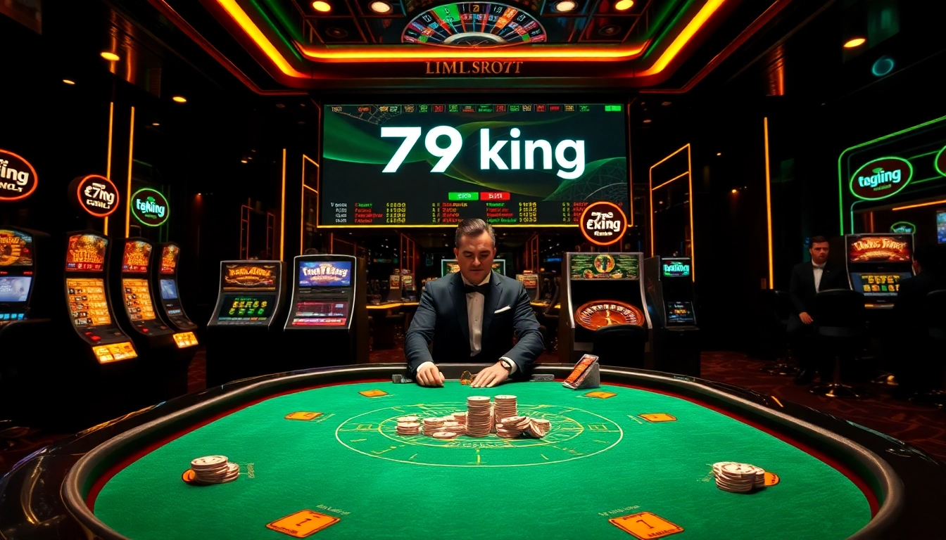 79king luxury casino scene with cards, chips, and roulette for expert betting
