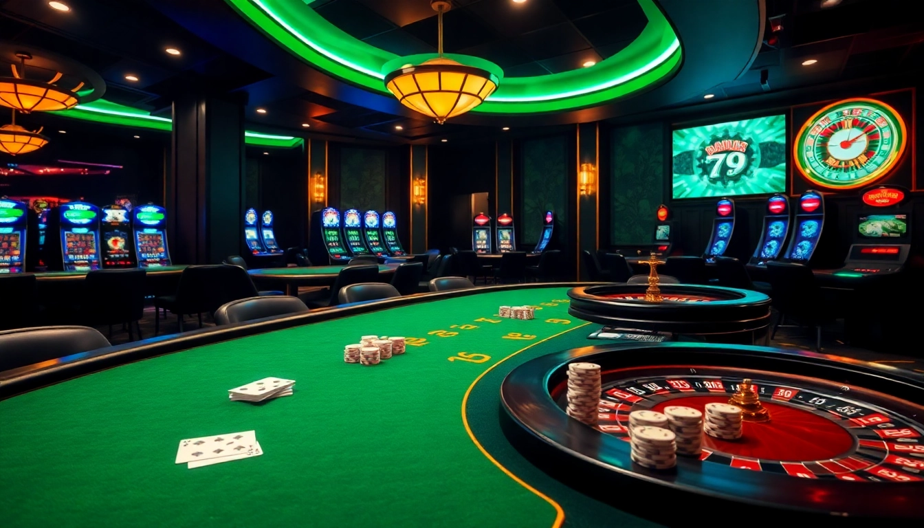 79king poker tables with high-stakes betting, premium poker chips, and thrilling roulette wheel action.