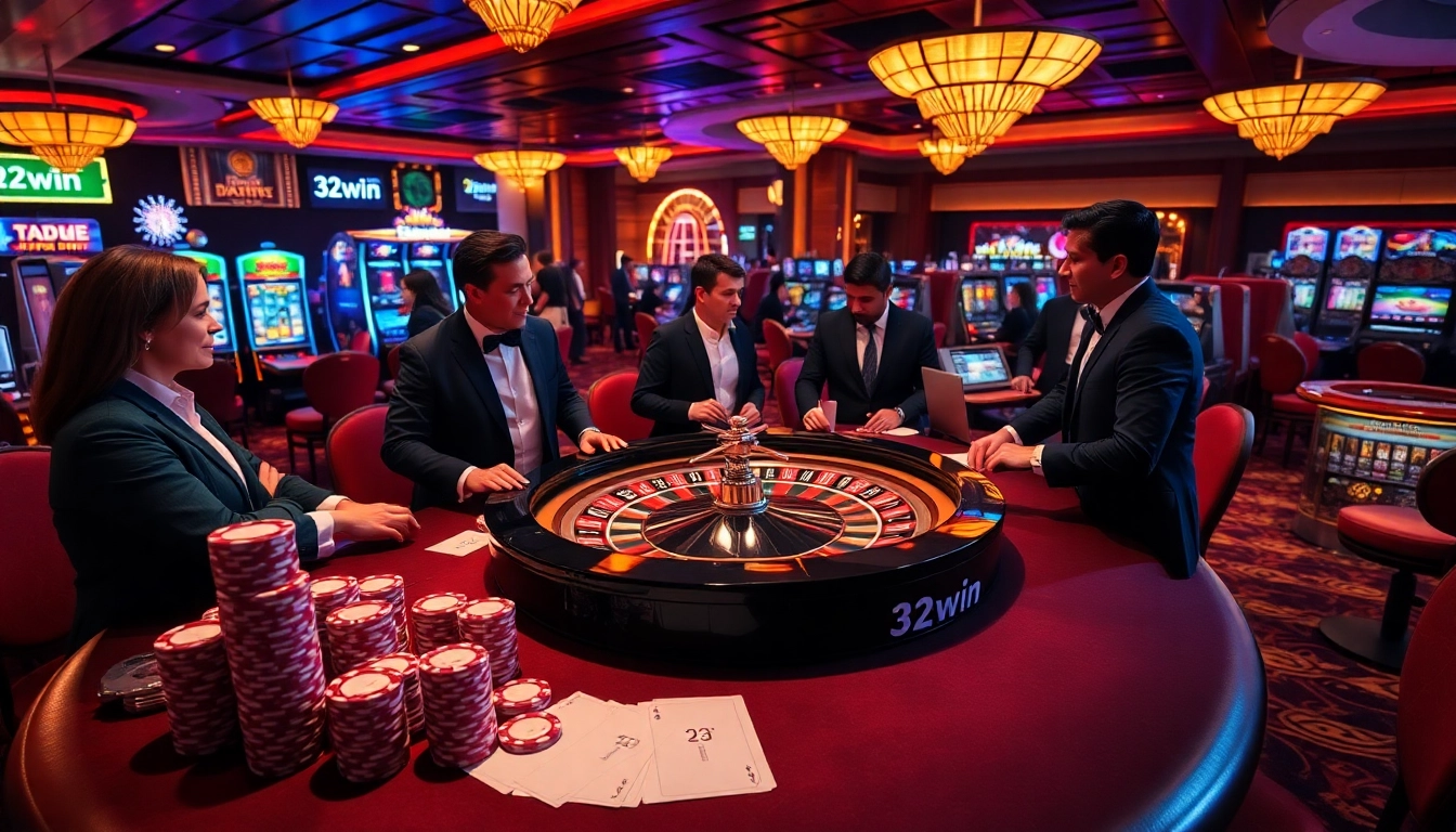 Enjoy a high-stakes game experience at 32win with glamorous casino visuals.