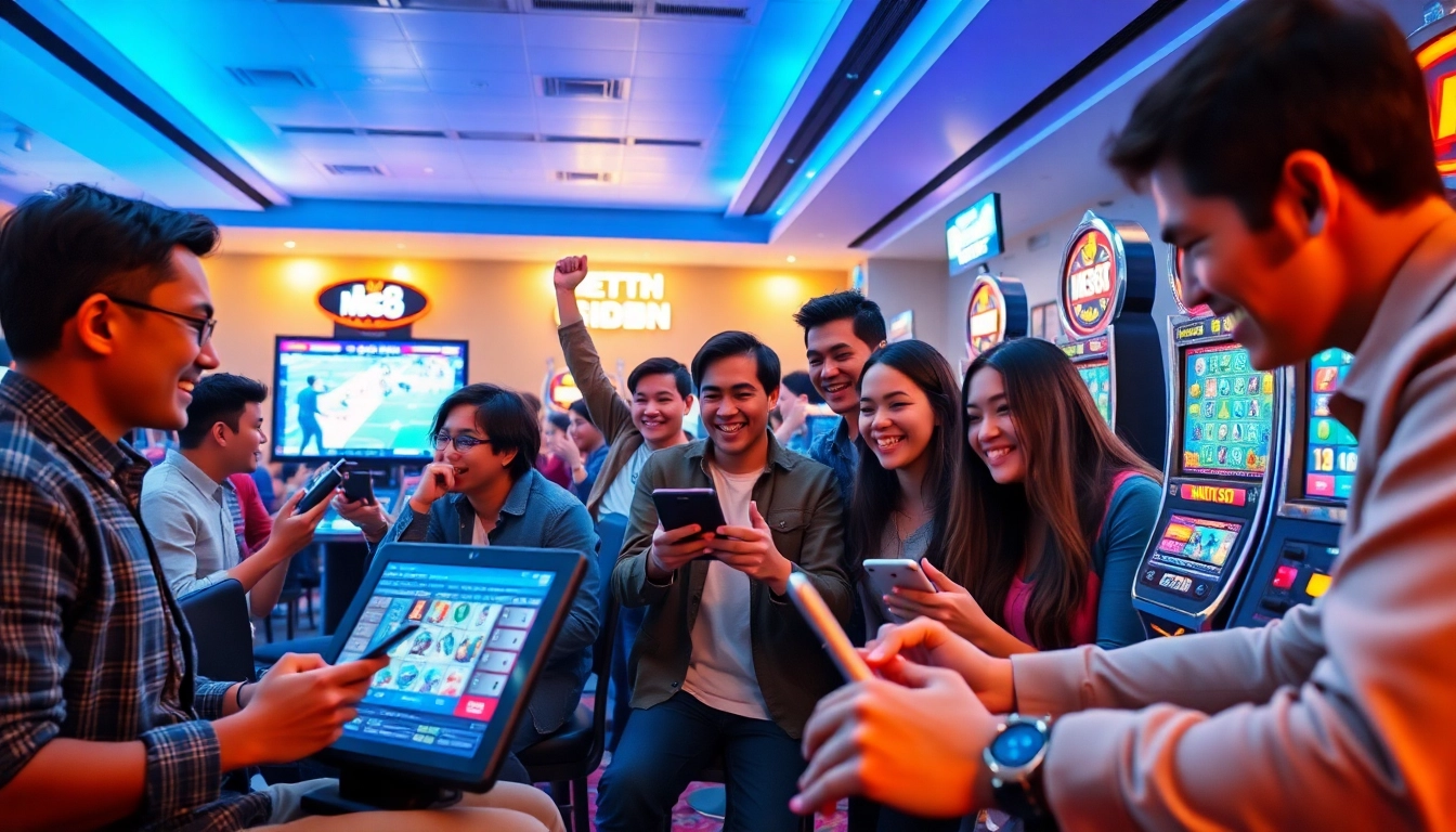 MM88 online gambling experience with diverse players enjoying betting activities