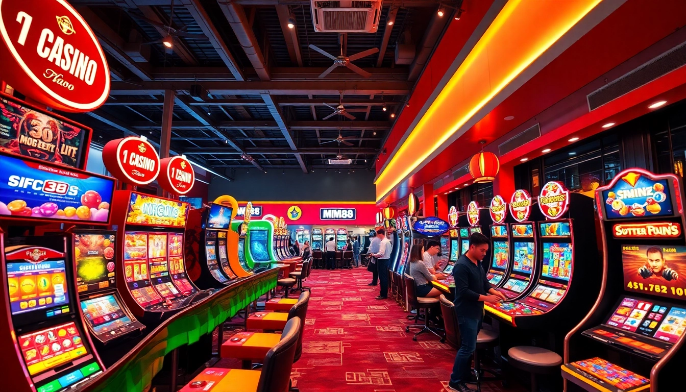 Exciting casino environment showcasing mm88's vibrant gaming experience with players engaged.