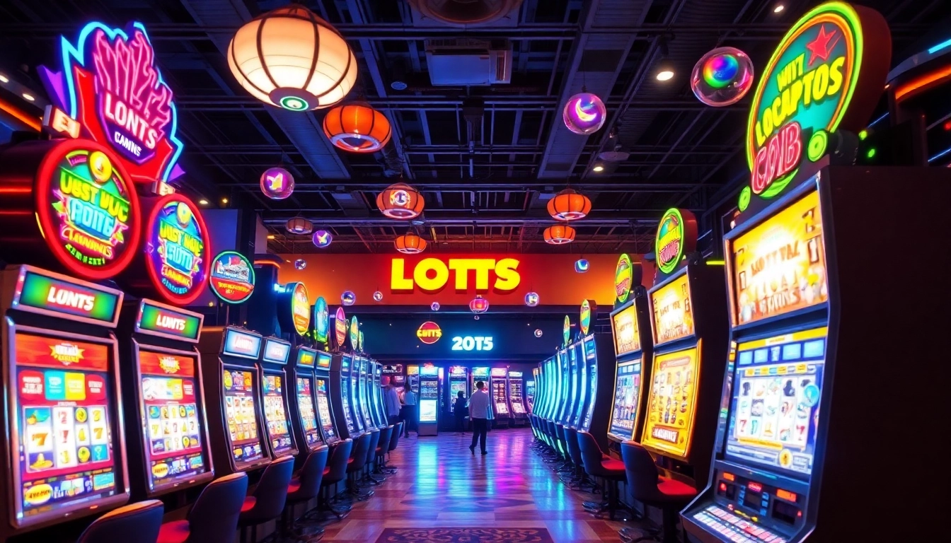 Engaging gaming scene at Situs kode4d featuring vibrant slot machines and interactive digital elements.