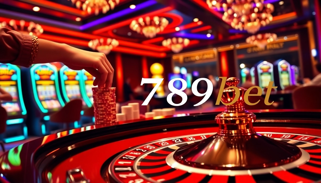 Experience the excitement of gambling at 789bet casino with vibrant roulette and players betting.