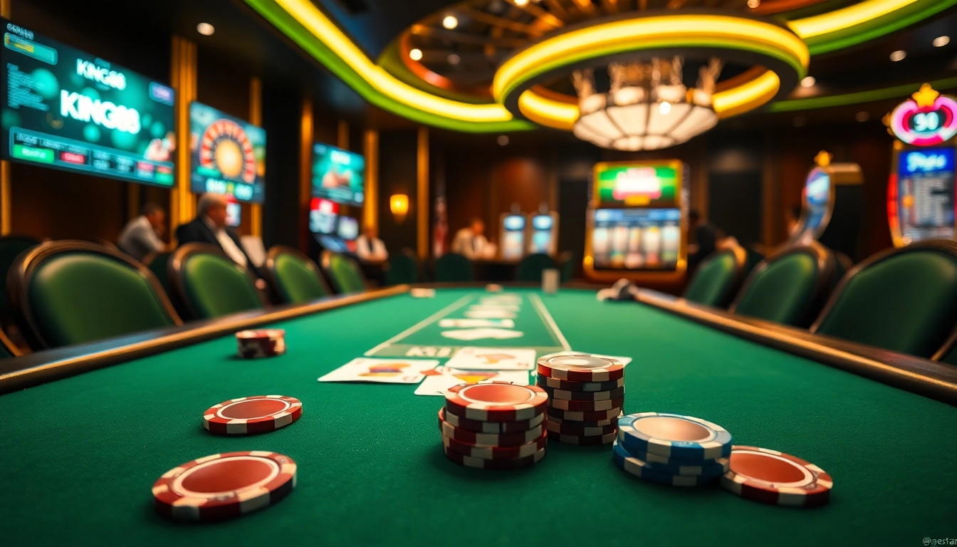 Experience the excitement of KING88 at a vibrant poker table.