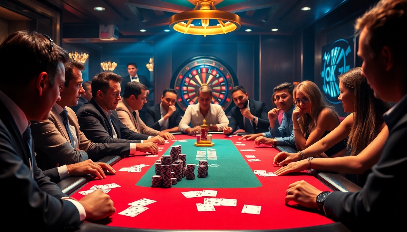 Intense poker game scene at OK9 EVENTS with players focused on high-stakes strategy.