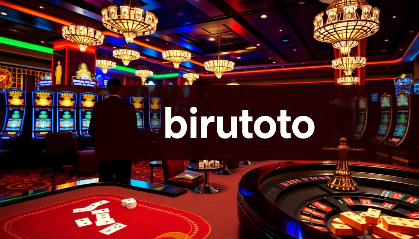 Experience the thrill of birutoto with luxurious casino tables, vibrant lights, and exciting gameplay.