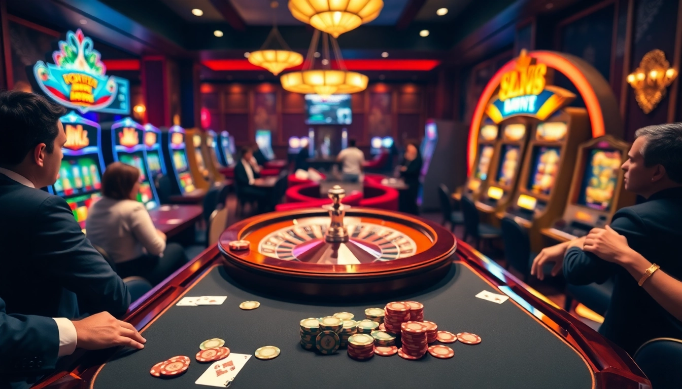 Experience the thrill of gambling at https://new88bet.us/ with vibrant poker tables and spinning roulette wheels.