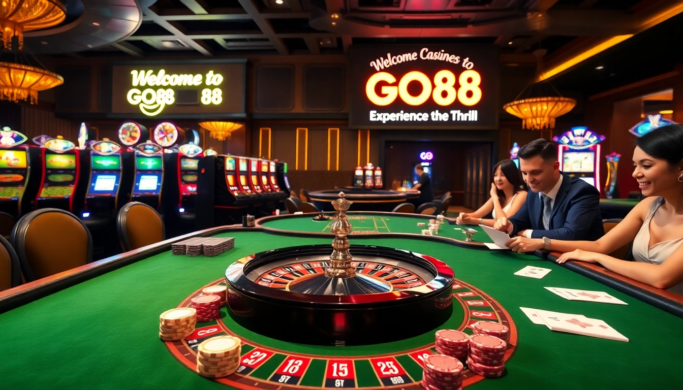 Players enjoying a game at GO88 with vibrant casino tables and exciting atmosphere.