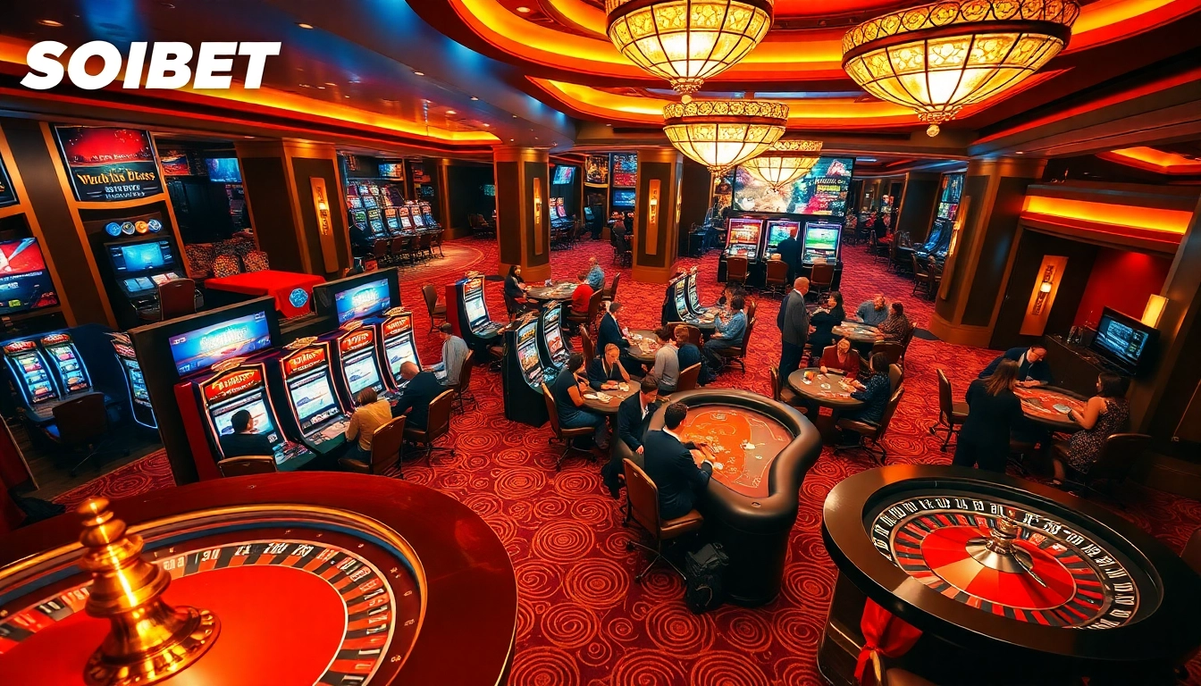 Experience the excitement of gaming at SOIBET with vibrant tables and thrilling casino atmosphere.