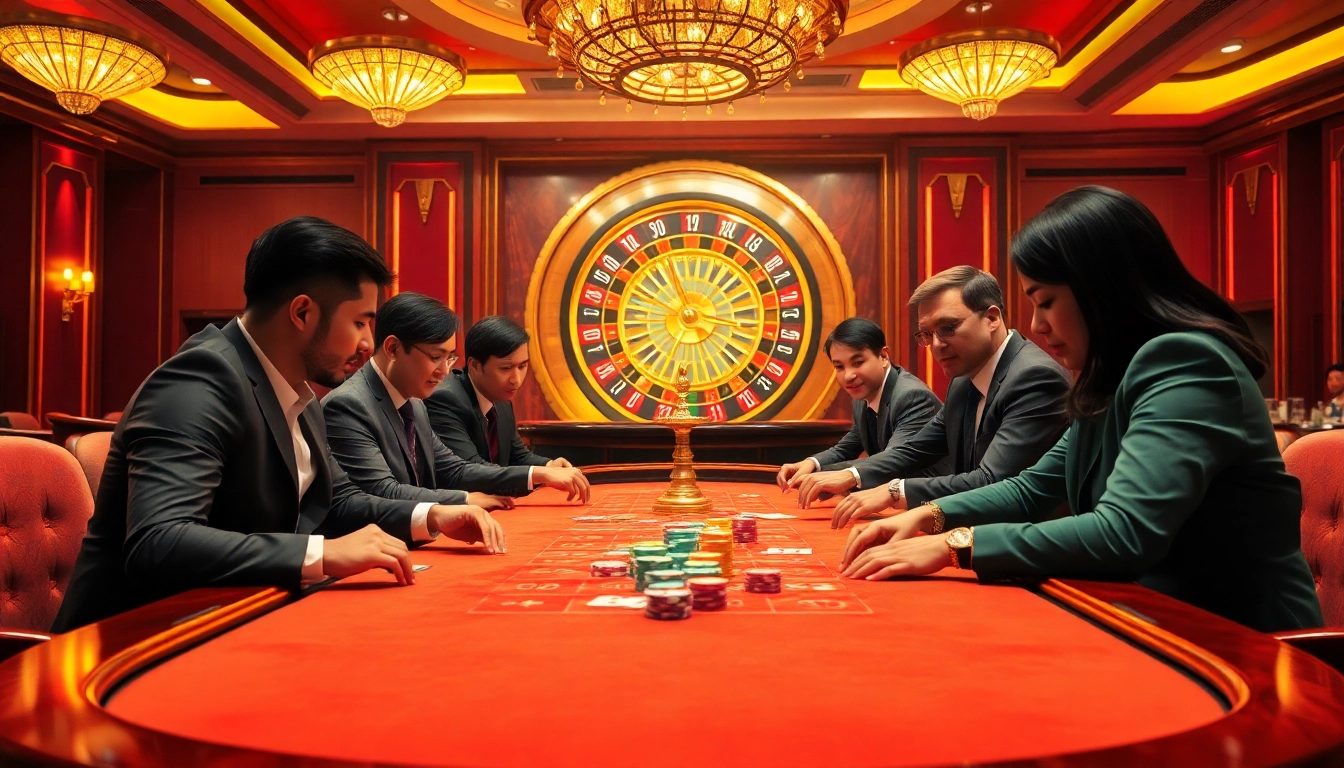 Cổng game 789club featuring players engaging at a high-stakes casino table.
