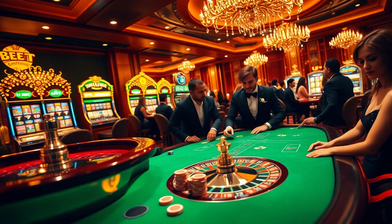 Trải nghiệm sức hấp dẫn của Bet VIP với các trò chơi cược cao tại một casino sang trọng.