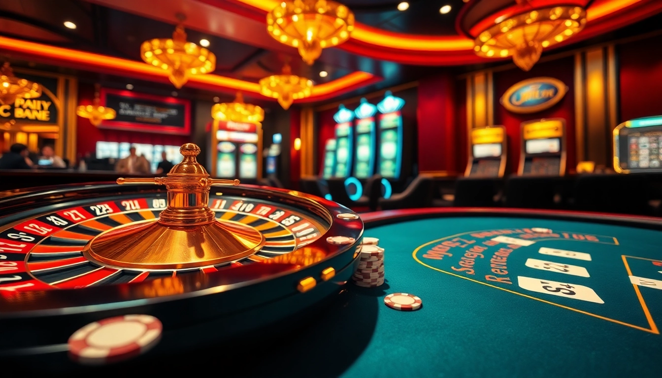 An exciting casino experience with a roulette wheel and poker chips from https://1haywin.us.com/ inviting high-stakes gaming action.
