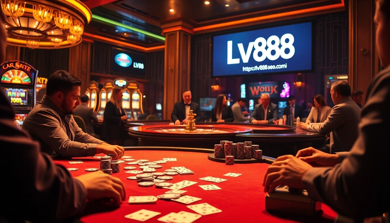 Experience a thrilling poker game at https://lv88seo.com/ with professional gamblers and exciting casino visuals.